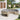 Tuinbank met kussens rond poly rattan beige
