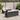 6-delige Loungeset met kussens poly rattan zwart