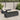 6-delige Loungeset met kussens poly rattan zwart