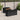 6-delige Loungeset met kussens poly rattan zwart