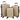 Koffer Set met slot 3 pcs champagne 50 x 31 x 78 cm